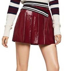 💥HOT ITEM💥 Patent Leather Varsity Skirt in Maroon